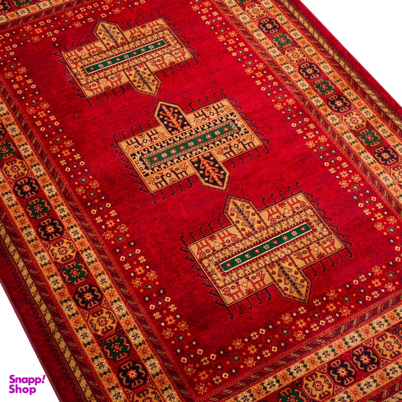 فرش ماشینی بزرگمهر طرح بلوچی لاکی 700 شانه کد 78105 رنگ شرابی