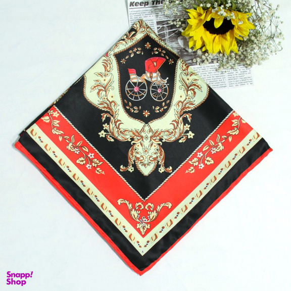 روسری زنانه آنالیا مدل ابریشم توییل دور دست دوز بهاری کد 9801