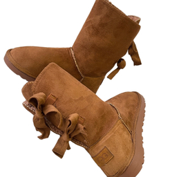 بوت زنانه طرح اگ مدل پشت بندی رنگ عسلی