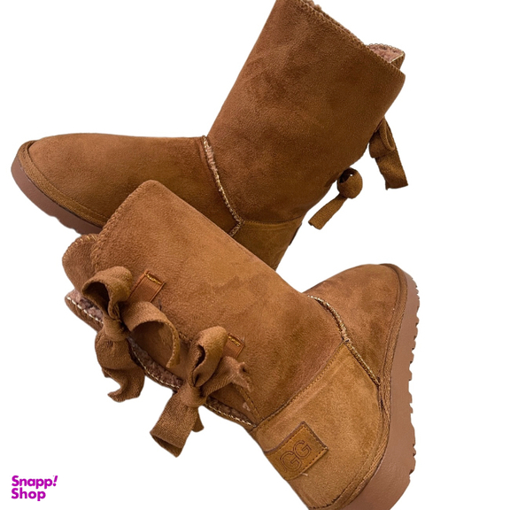 بوت زنانه طرح اگ مدل پشت بندی رنگ عسلی