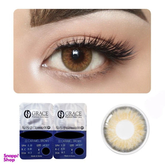 لنز رنگی گریس کد 22 رنگ قهوه ای کاراملی