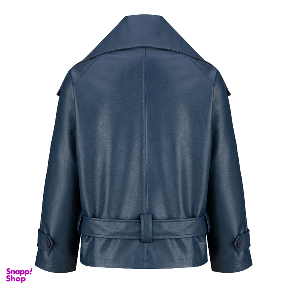 کت چرم زنانه السانا مدل مریدا کد 234405 رنگ سرمه ای