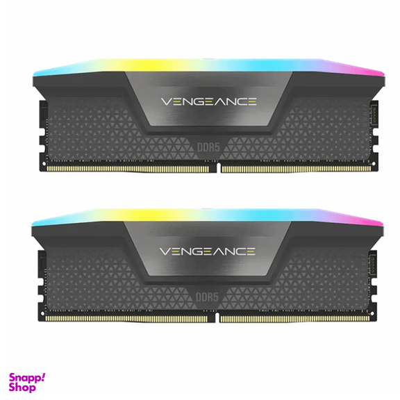رم دسکتاپ دو کانال 6200Mhz CL32 DDR5 کورسیر مدل VENGANCE RGB BLACK ظرفیت 32 گیگابایت بسته 2 عددی