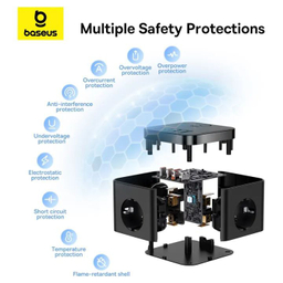 شارژر رومیزی 30 وات بیسوس مدل  PowerCombo BPS30-3E