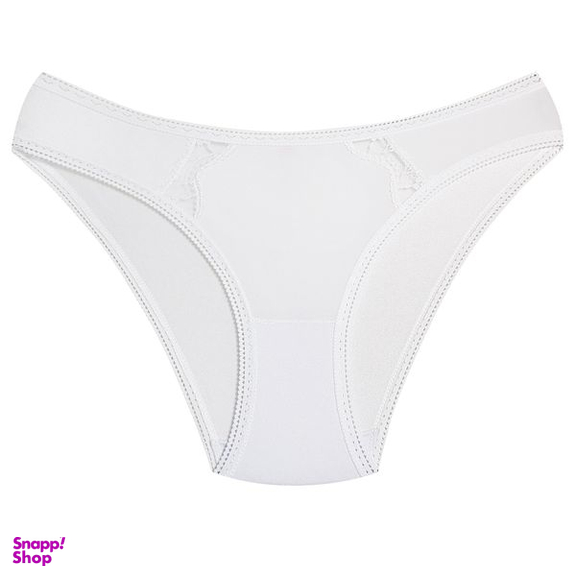 شورت زنانه لین مدل اسلیپ گیپور گلدار کد 4681-602 رنگ سفید