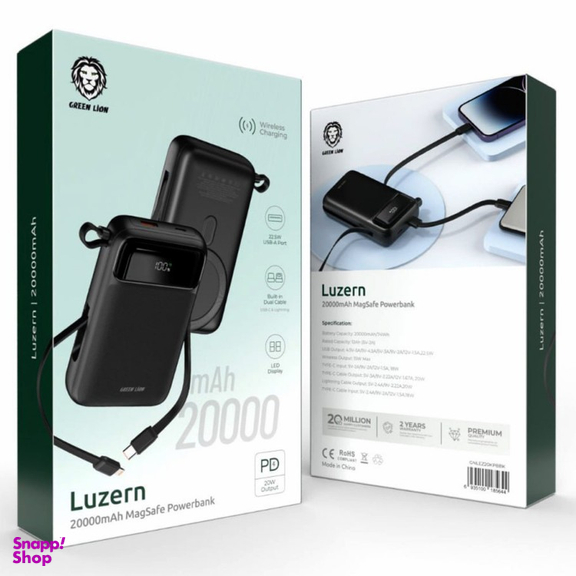 پاوربانک گرین لاین مدل Luzern ظرفیت 20000 میلی آمپر ساعت