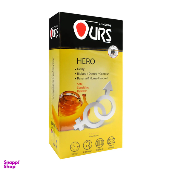 کاندوم تاخیری اورز مدل Hero بسته 12 عددی