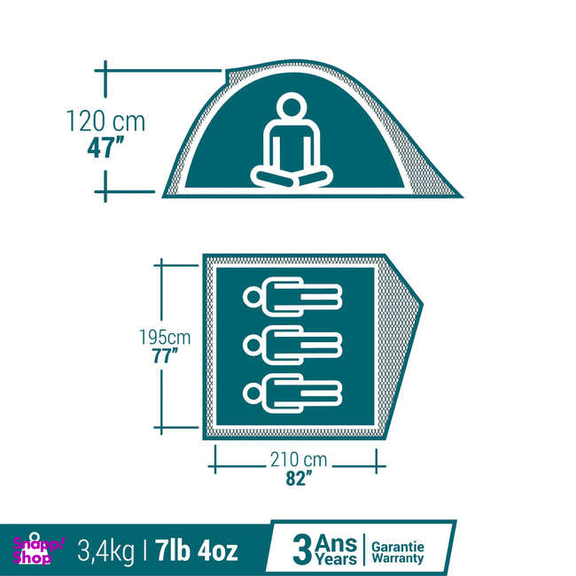 چادر اضطراری 3 نفره کچوا مدل MH100-542