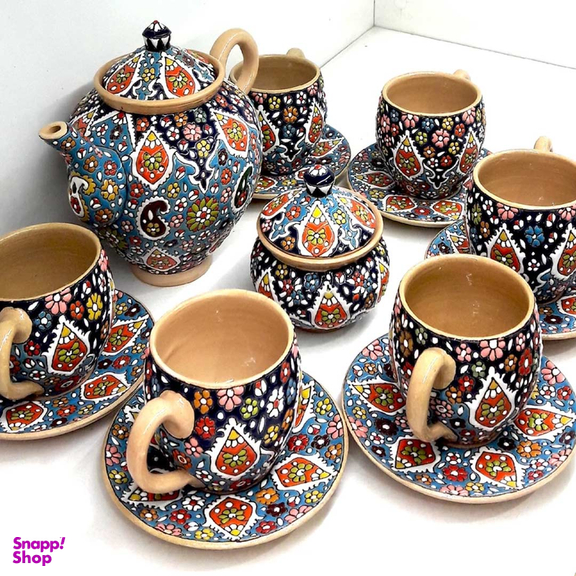 سرویس چای خوری میناکاری 14 پارچه کد 505D