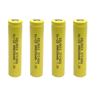 باتری نیم قلمی قابل شارژ سولونیکس مدل صنعتی 300mAh سرتخت مجموعه 4 عددی