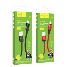 کابل دیتا USB به Lightning هوکو مدل X89 طول 1 متر