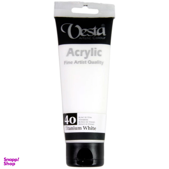 رنگ اکریلیک وستا مدل 40 Titanium White حجم 75 میلی لیتر