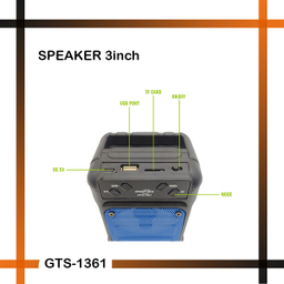 اسپیکر بلوتوثی قابل حمل مدل GTS-1361