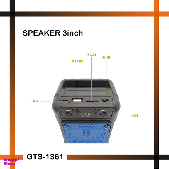 اسپیکر بلوتوثی قابل حمل مدل GTS-1361