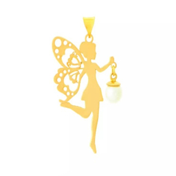 پلاک گردنبند طلا 18 عیار زنانه گالری ابرا طرح فرشته کد A39