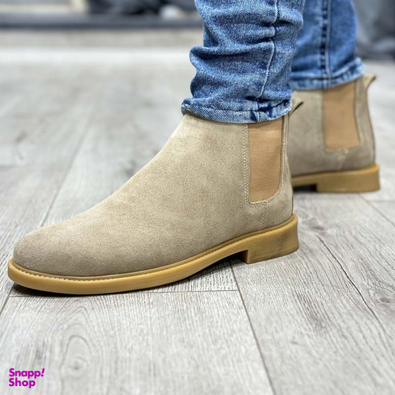 بوت چرم طبیعی مردانه مدل چلسی کد 850 رنگ خاکی