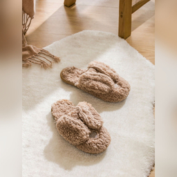 دمپایی حوله ای ال سی وایکیکی مدل استپ دار تدی