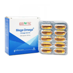 کپسول ژلاتینی نرم مگا امگا 3، 6، 7، 9 1000 میلی گرم باریج اسانس بسته 30 عددی