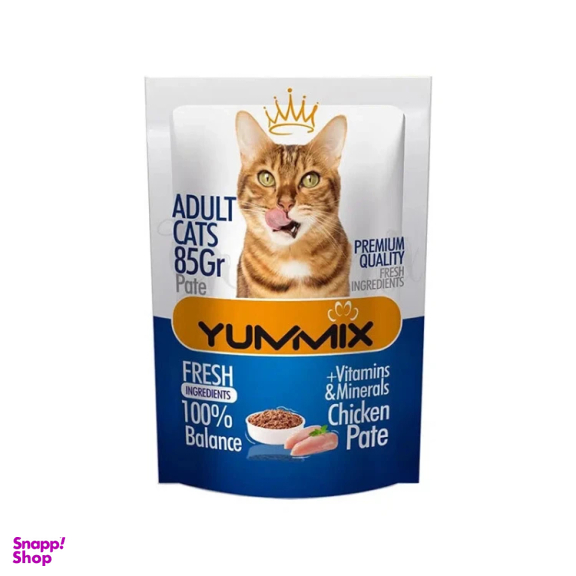 پوچ گربه یامیکس مدل پته مرغ وزن 85 گرم