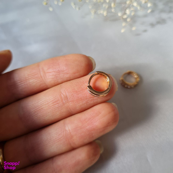 گوشواره زنانه ژوپینگ مدل نگینی حلقه ای کد h9