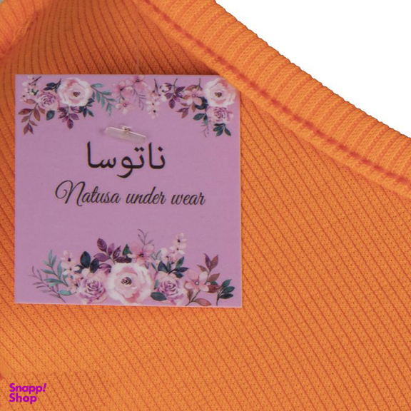 کراپ تیشرت آستین بلند زنانه ناتوسا مدل NT781-3 رنگ نارنجی روشن
