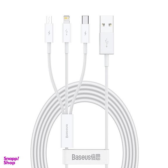 کابل تبدیل USB به microUSB / لایتنینگ / USB-C بیسوس مدل CAMLTYS-02 طول 1.5 متر