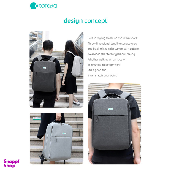 کوله پشتی لپ تاپ کوتتسی مدل NoteBook Multi-Functional Backpack Hemp 14011-HG مناسب برای لپ تاپ 16 اینچی
