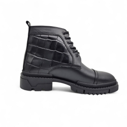 نیم بوت مردانه چرم ریباری مدل Z31 رنگ مشکی