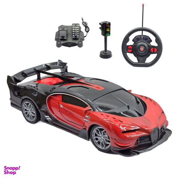 ماشین بازی کنترلی ناب سل مدل بوگاتی شارژی پدال دار فرمانی همراه با چراغ راهنمایی Lamborghini