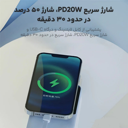 پاوربانک جووی کد 1101 ظرفیت 10000 میلی‌ آمپر ساعت
