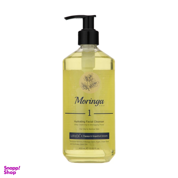 ژل شستشو صورت مورینگا اِمو مدل 1 مناسب پوستهای چرب حجم 400 میلی لیتر