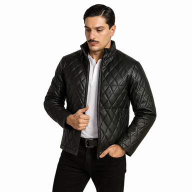 کت چرم مردانه کد 4030 رنگ مشکی