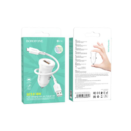 شارژر فندکی بروفون مدل BZ18 QC3.0 18W به همراه کابل تبدیل MicroUSB
