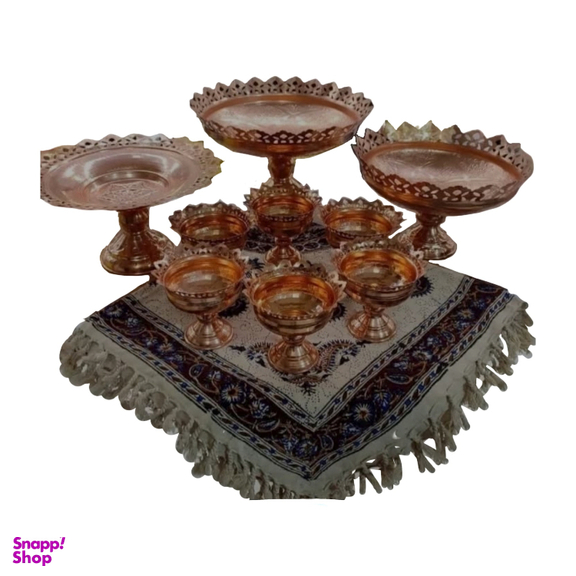 سرویس پذیرایی 9 مارچه مسی متین با سفره کد 1038
