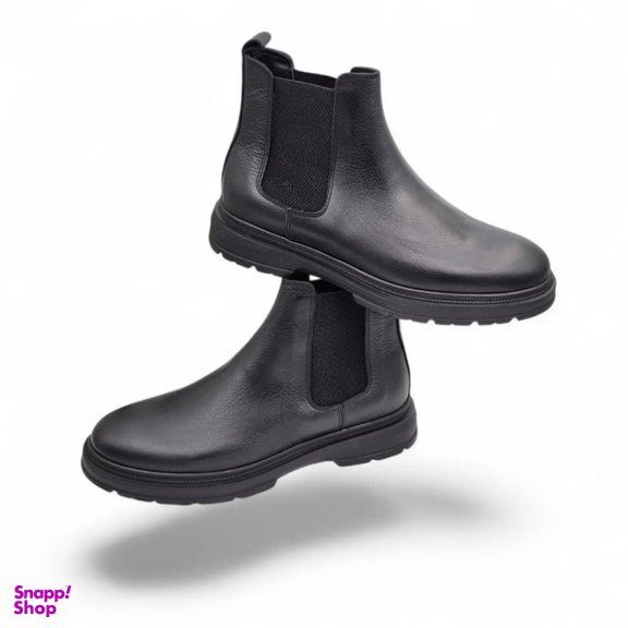 نیم بوت طبی مردانه چرم ریباری مدل Z29 رنگ مشکی