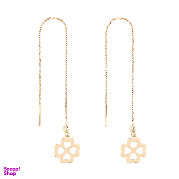 گوشواره طلا 18 عیار زنانه میلی گالری مدل بخیه ای طرح گل کد MT1366