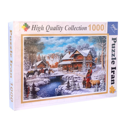 پازل 1000 تکه پازل ایران طرح زمستان برفی در روستا کد 102110-84