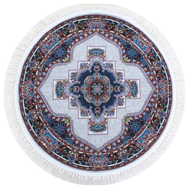 فرش ماشینی مدل دایره طرح ناردون زمینه فیلی