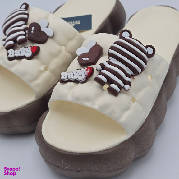 دمپایی زنانه زیتون مدل سارا 421700 رنگ کرم قهوه ای