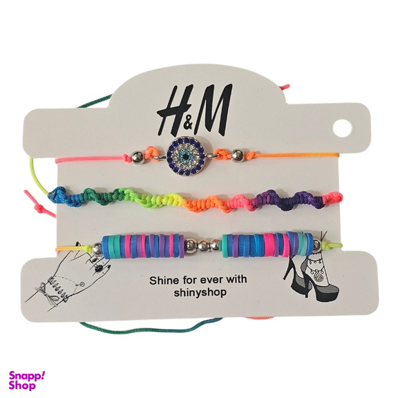ست دستبند و پابند دخترانه طرح H&M کد 165 بسته 3 عددی