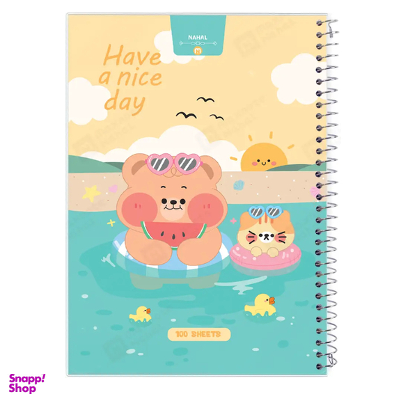 دفتر 100 برگ سیمی مدل جلد طلقی کارتونی نهال کد 10_3113