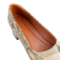 کفش زنانه چرم یلسان مدل آلیس کد 643-RTL رنگ کرم