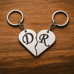 جاکلیدی گیلواره زراوشان مدل قلب دو تکه حرف D R