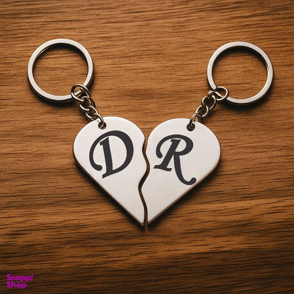 جاکلیدی گیلواره زراوشان مدل قلب دو تکه حرف D R