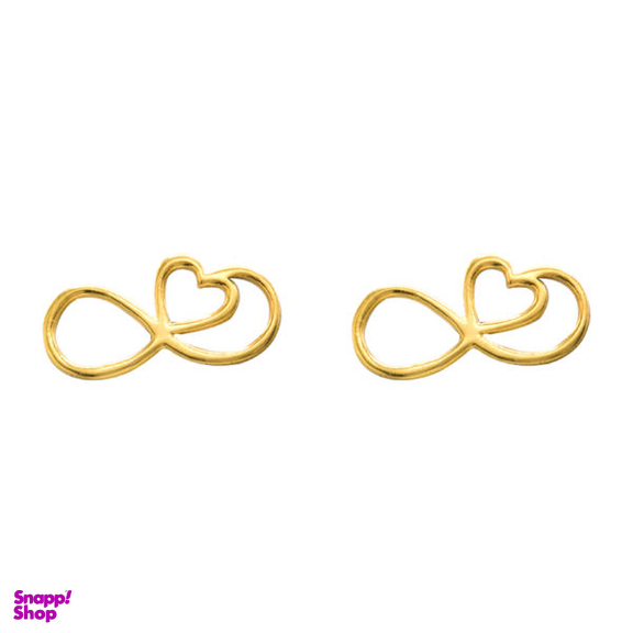 گوشواره طلا 18 عیار زنانه طرح قلب و بینهایت کد pm02