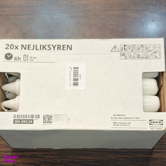 شمع قلمی ایکیا کد 205.982.58 بسته 20 عددی