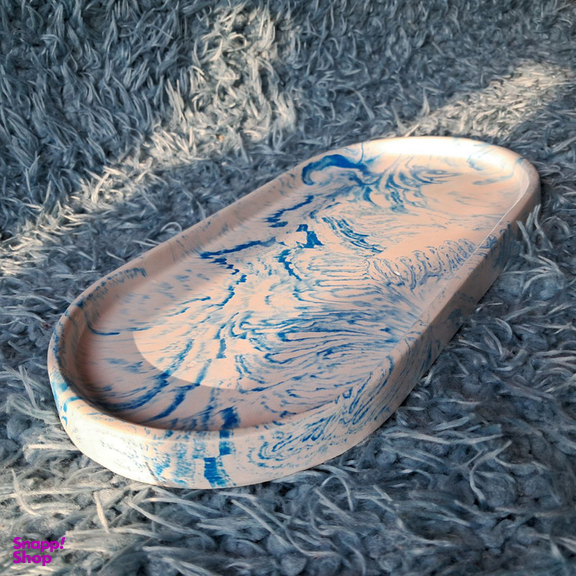 سینی مدل بیضی طرح ماربل کد 10