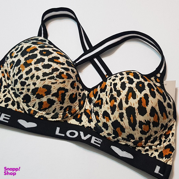 نیم تنه زنانه ماییلدا مدل کاپ اسفنجی بدون فنر پلنگی کد 5051