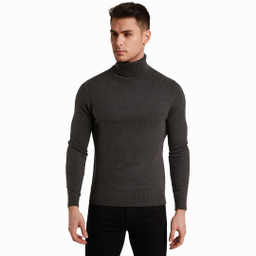 پلیور یقه اسکی مردانه مدل KHK-E2 رنگ خاکی