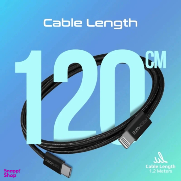 کابل شارژ سریع Type-C به Lightning پرومیت مدل ECOLINE-CI120 طول 1.2 متر